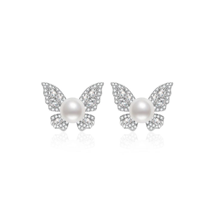 Pendientes Elegantes de Perlas de Agua Dulce WE00723| JARDINES