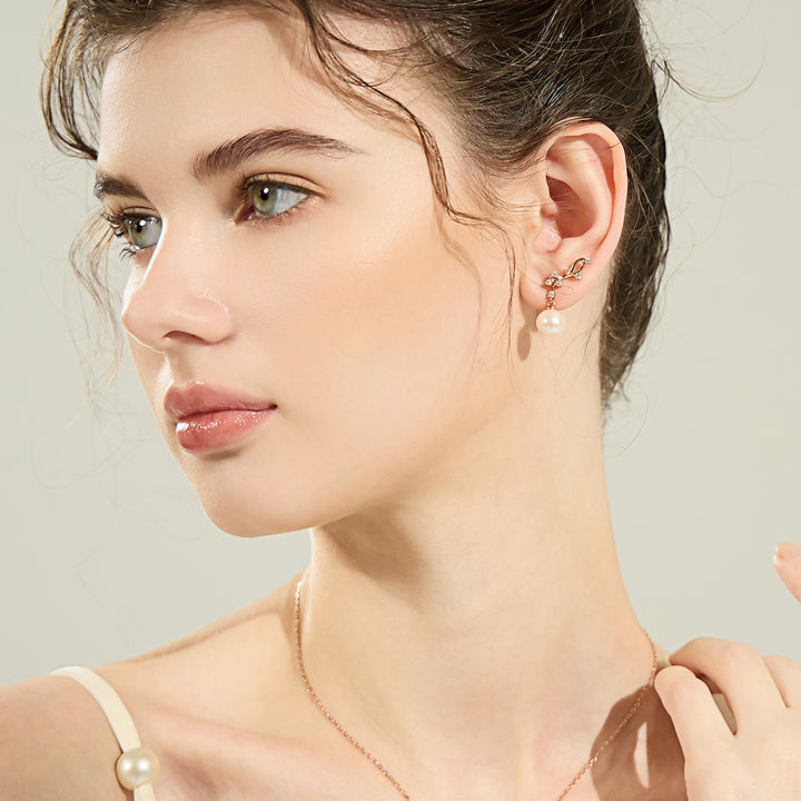 Top Grade Freshwater Pearl Earrings WE00724 | STARRY - PEARLY LUSTRE