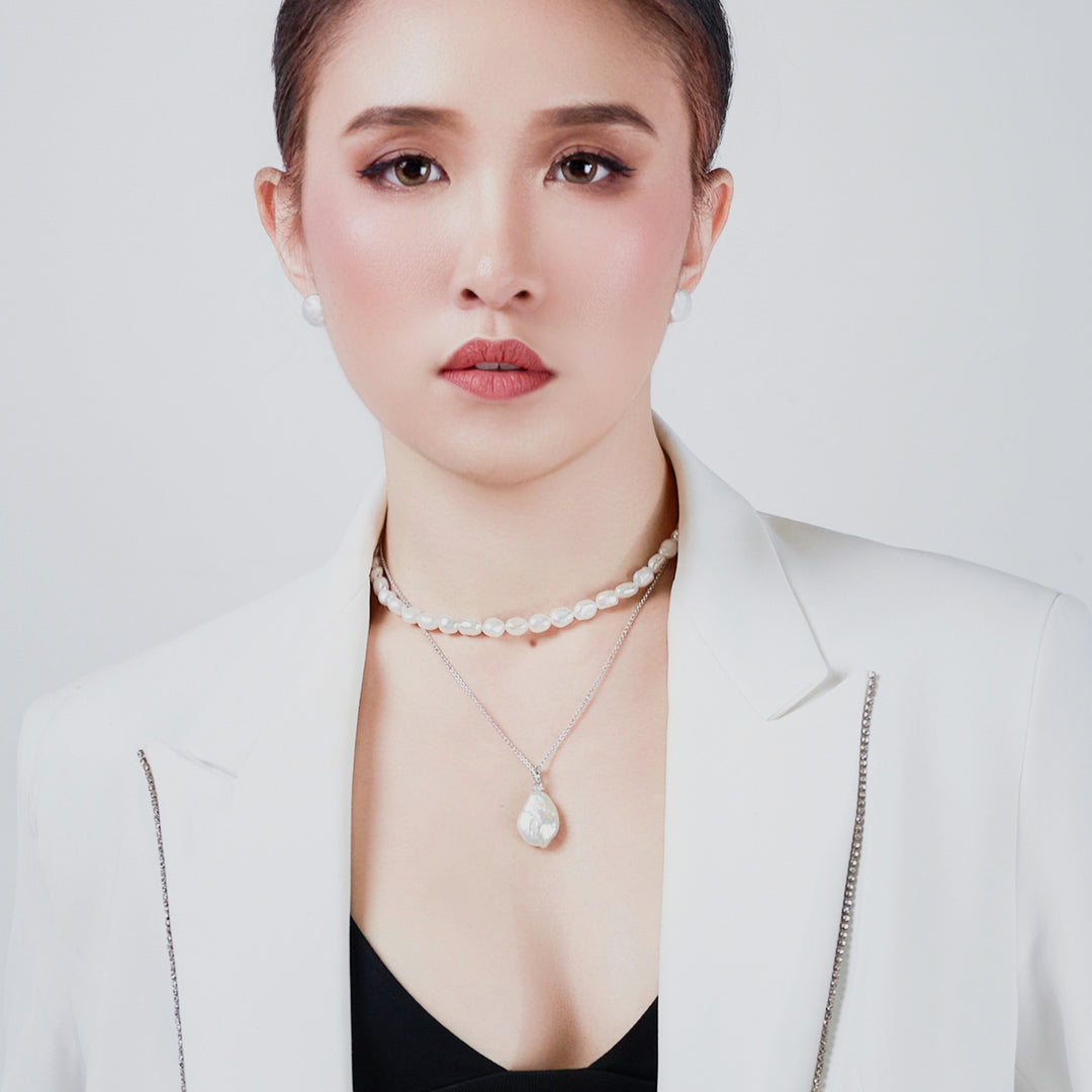 Asian Civilisations Museum Freshwater Pearl Necklace WN00635 | ACM Collection - PEARLY LUSTRE
