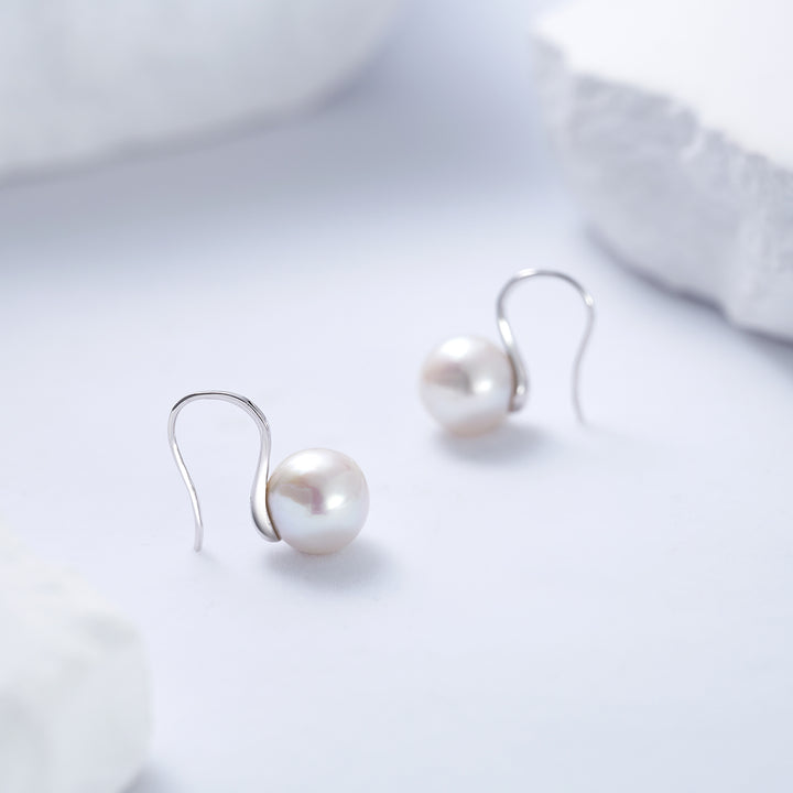 Edison Round Pearl Earrings WE00781 - PEARLY LUSTRE