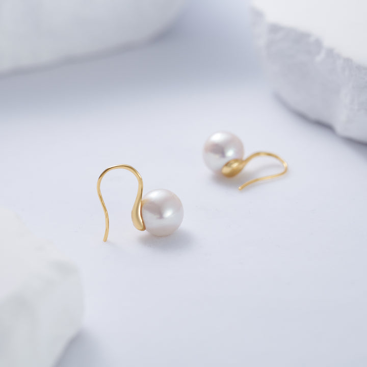 Edison Round Pearl Earrings WE00782 - PEARLY LUSTRE