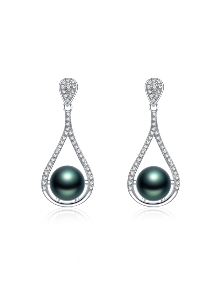 Pendientes de perlas de Tahití WE00783