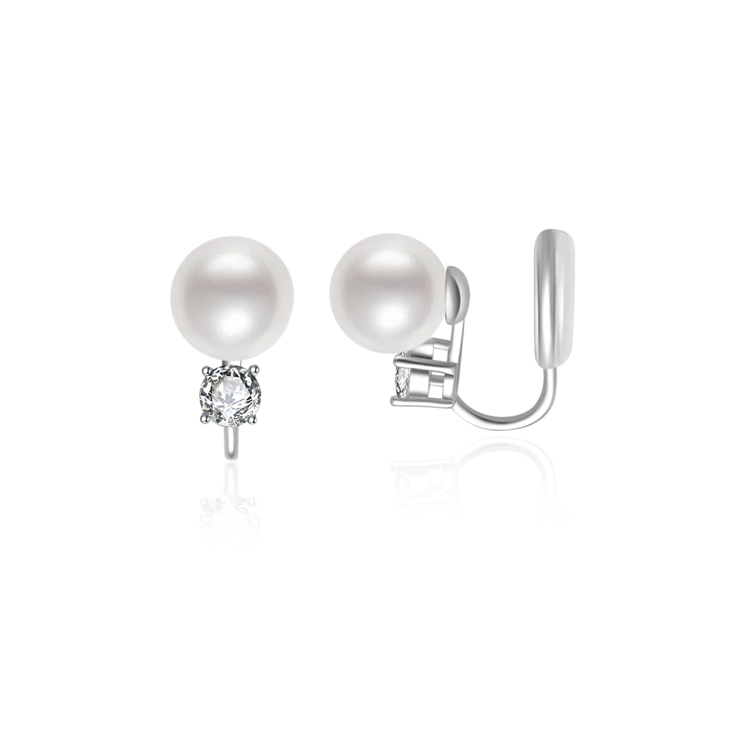 Clip-On Freshwater Pearl Earrings WE00784 - PEARLY LUSTRE