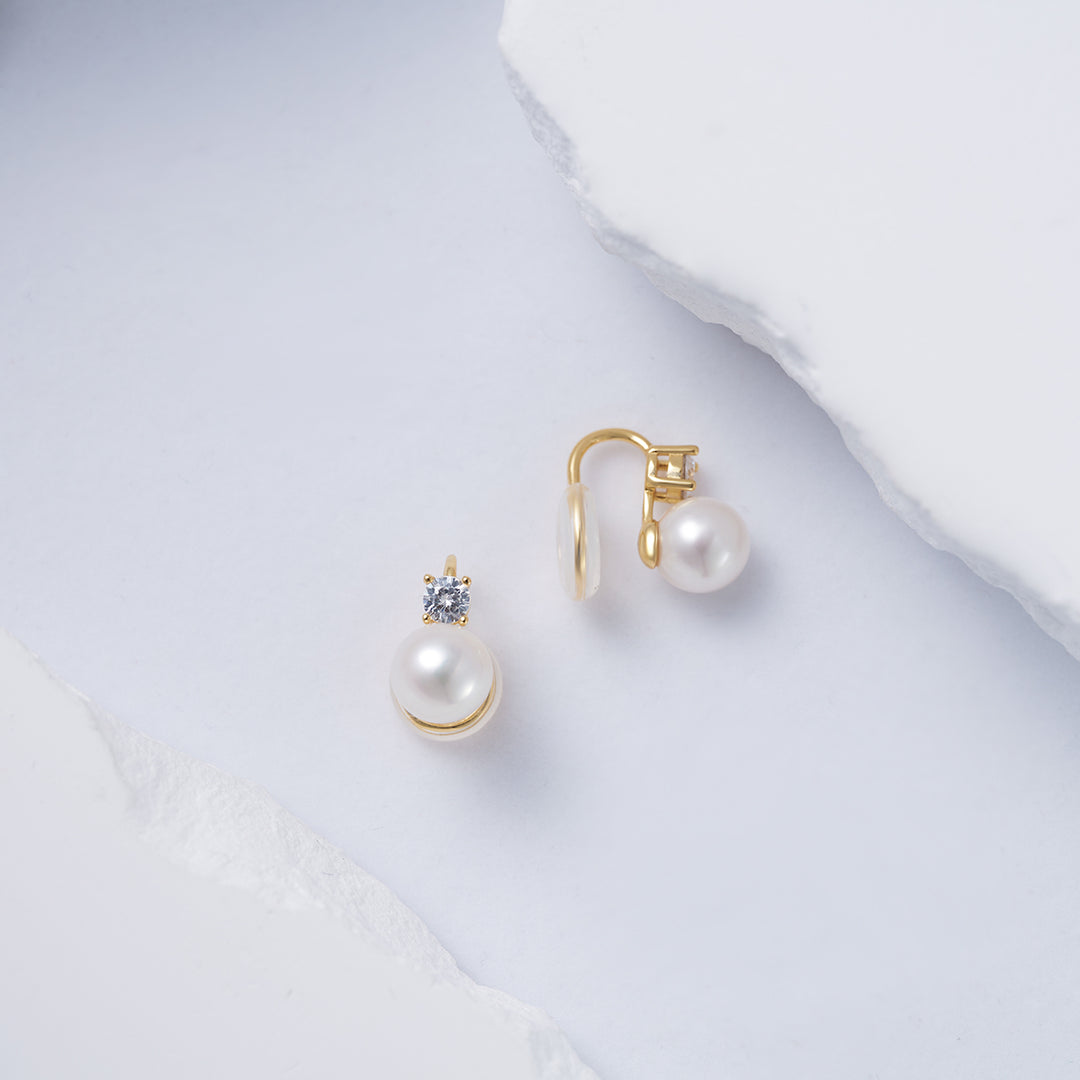 Clip-On Freshwater Pearl Earrings WE00785 - PEARLY LUSTRE