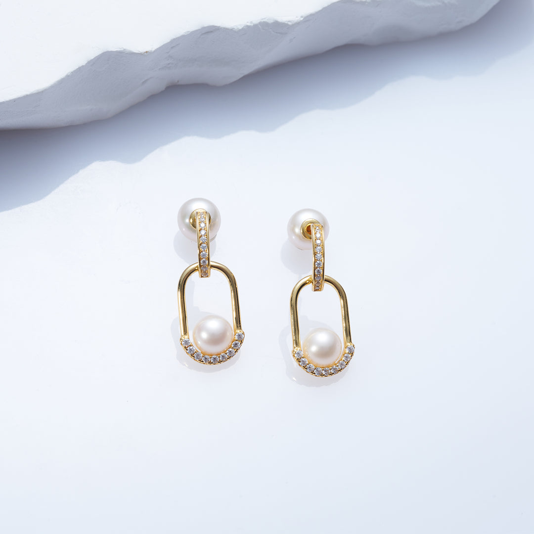 Top Grade Freshwater Pearl Earrings WE00786 | CONNECT - PEARLY LUSTRE