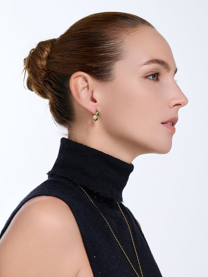 Pendientes elegantes de perlas de agua dulce WE00790 | SAFARI