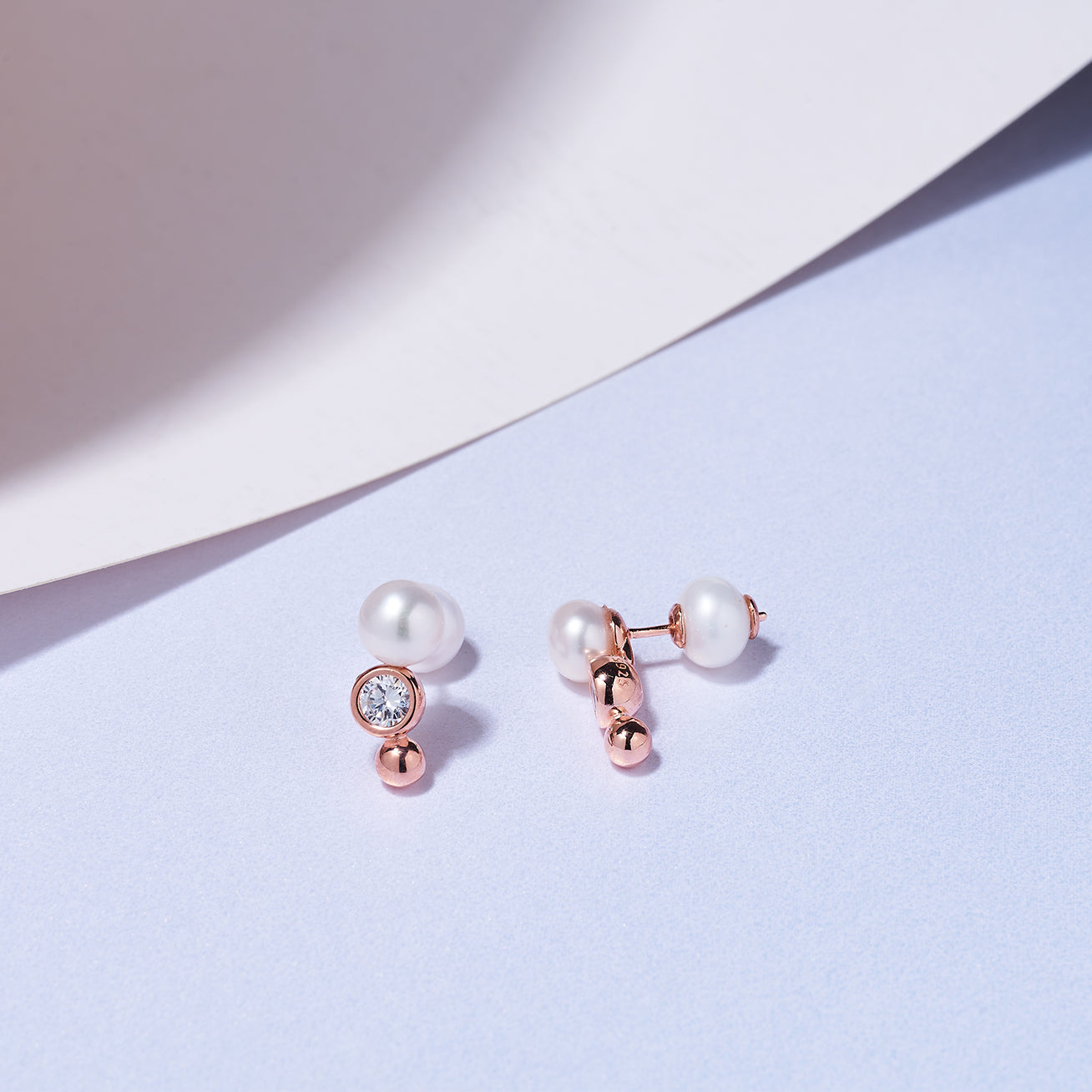 Orecchini A Perno Donna Con Zirconia Cubica, Placcati Oro 14K, Geometrici 20mm - Regalo Teen
