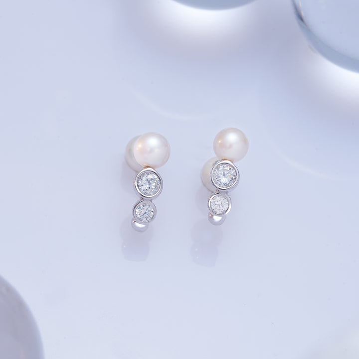 Pendiente de perlas de agua dulce de grado superior WE00799| BURBUJA