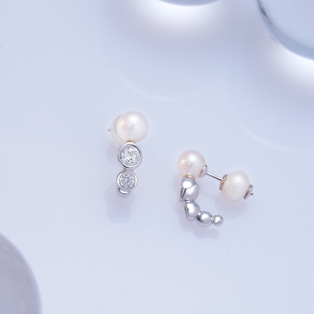 Boucle d'oreille en perles d'eau douce de qualité supérieure, WE00799| BULLE