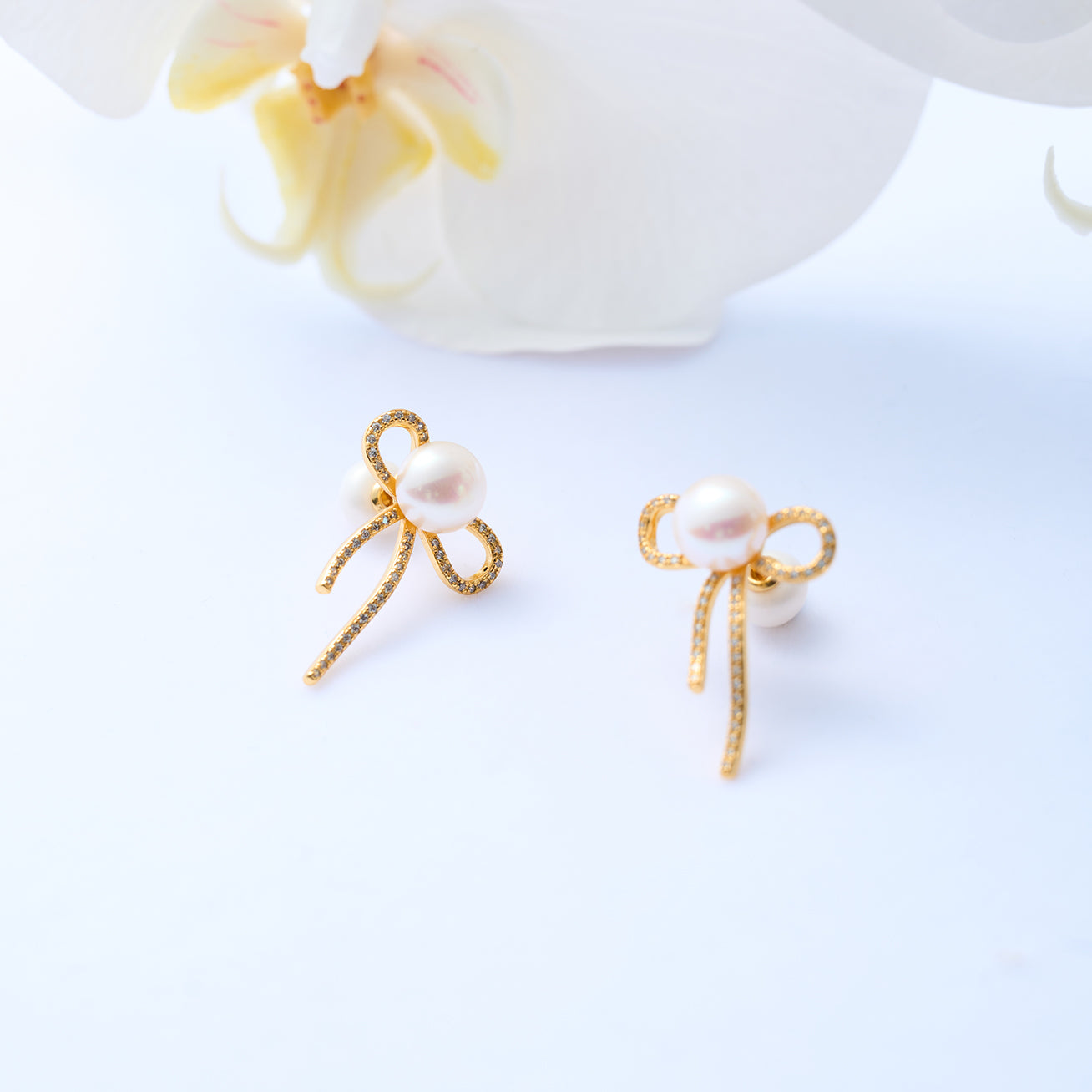 Top Grade Freshwater Pearl Earrings WE00800 | RIBBON - PEARLY LUSTRE