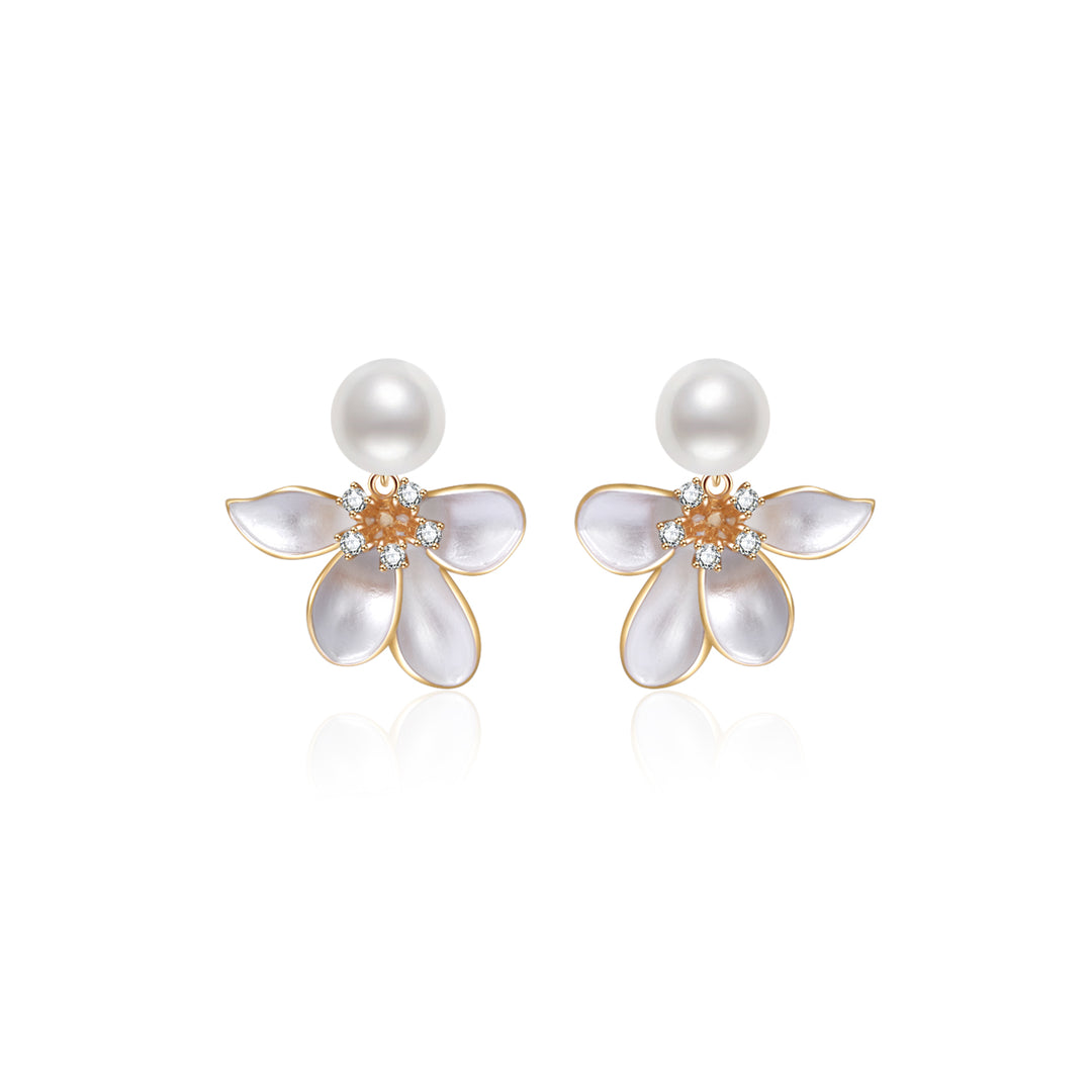 Top Grade Freshwater Pearl Earrings WE00802 | ORCHID - PEARLY LUSTRE