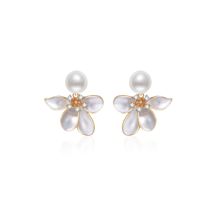 Top Grade Freshwater Pearl Earrings WE00802 | ORCHID - PEARLY LUSTRE