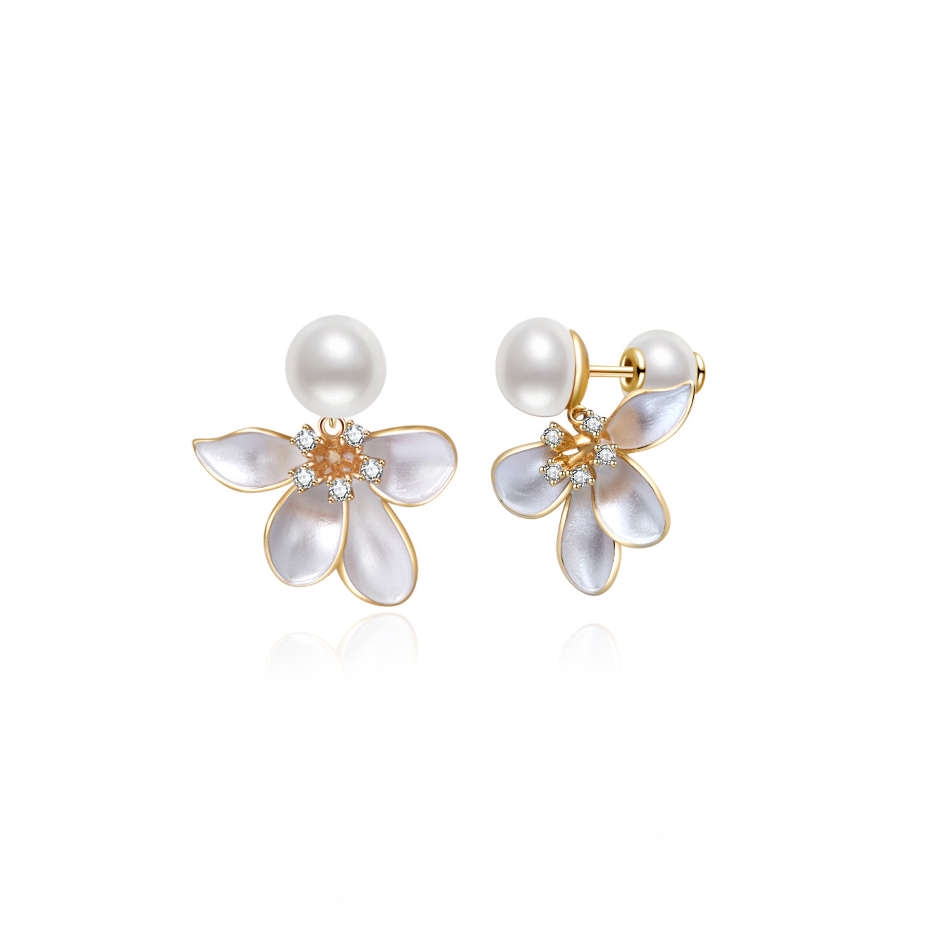 Top Grade Freshwater Pearl Earrings WE00802 | ORCHID - PEARLY LUSTRE