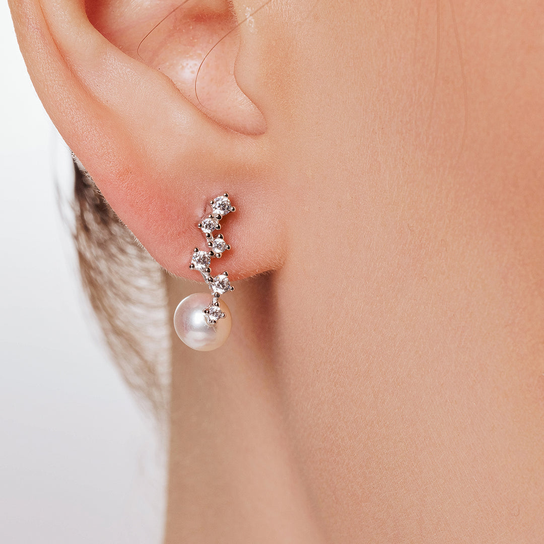 Boucles d'oreilles en perles d'eau douce de qualité supérieure, WE00809 | ÉTOILÉ