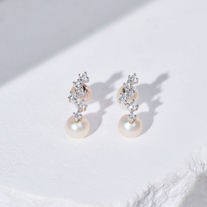 Boucles d'oreilles en perles d'eau douce de qualité supérieure, WE00809 | ÉTOILÉ