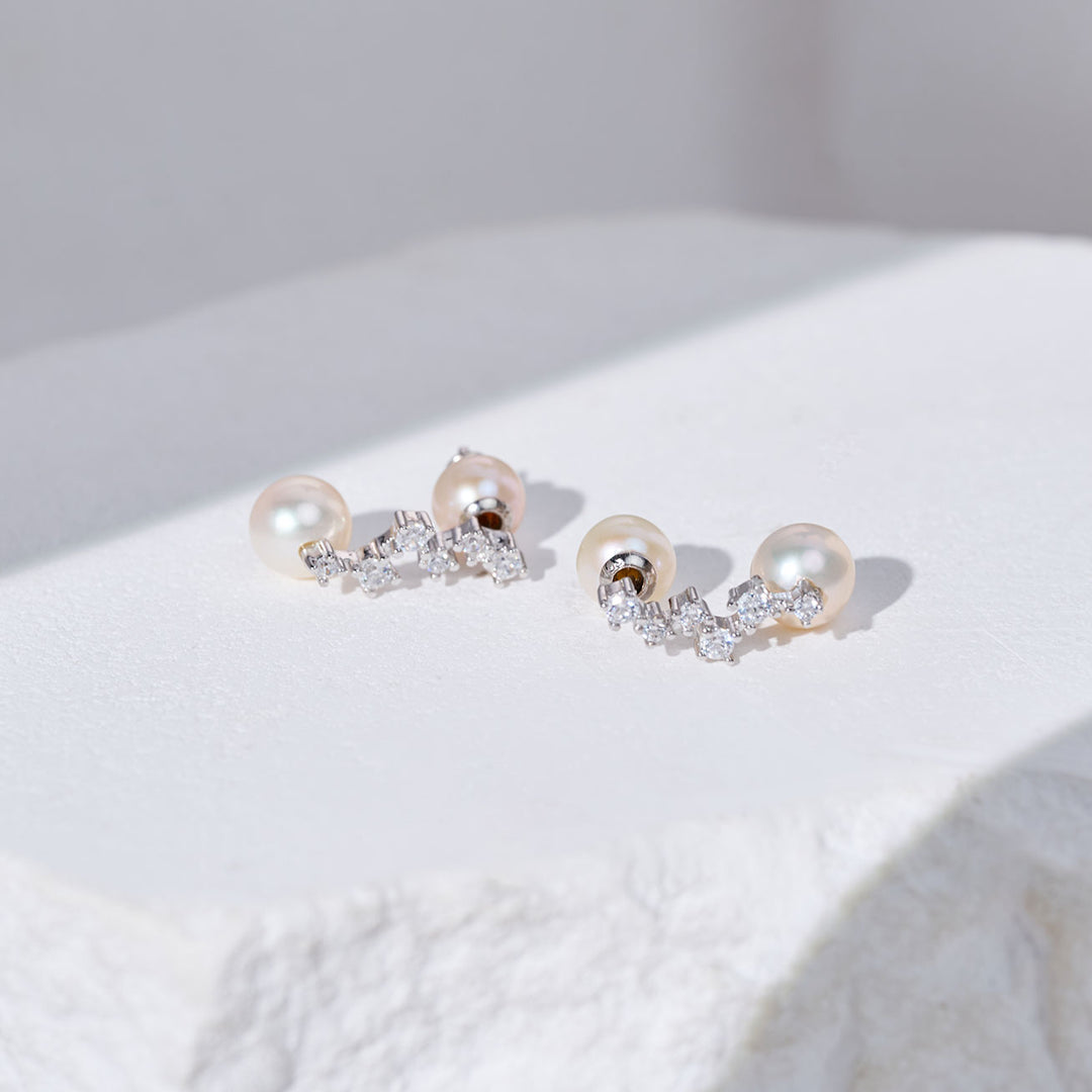 Boucles d'oreilles en perles d'eau douce de qualité supérieure, WE00809 | ÉTOILÉ