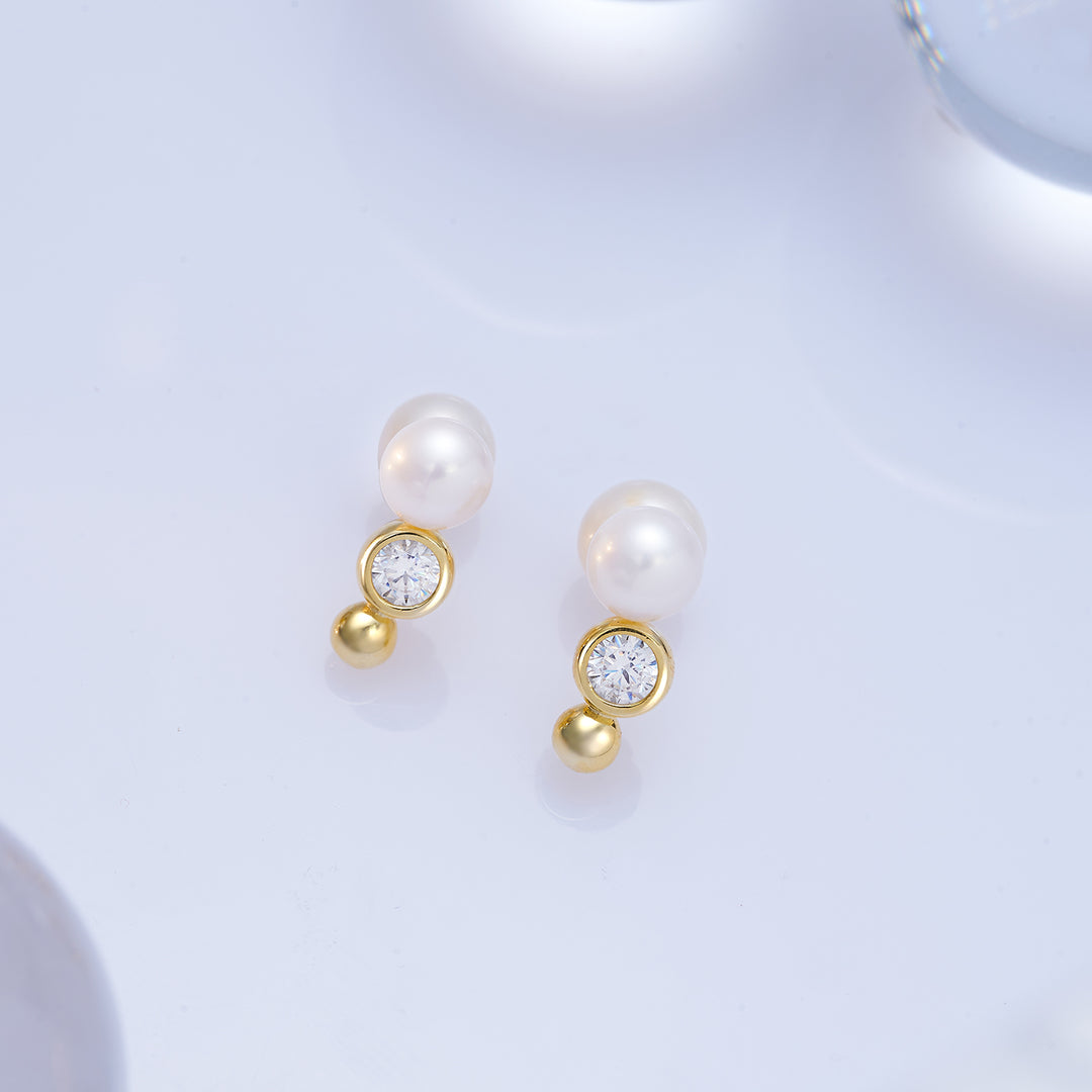 Boucle d'oreille en perles d'eau douce de qualité supérieure, WE00816| BULLE