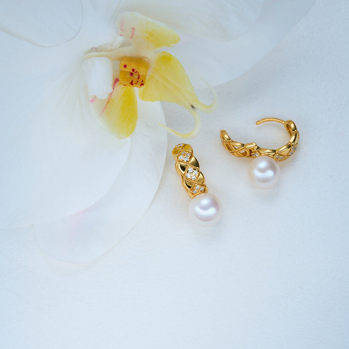 Anting-anting Mutiara Air Tawar Gred Atas WE00817 | Elegan