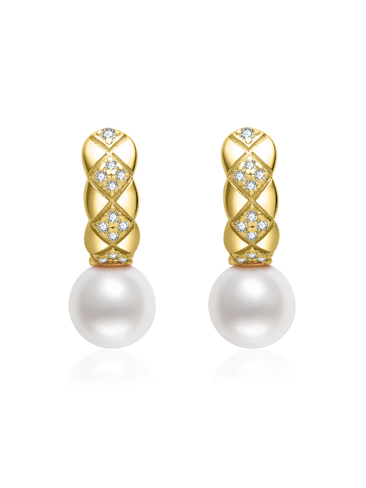 Pendientes de perla de agua dulce de primera calidad WE00817 | ELEGANTE