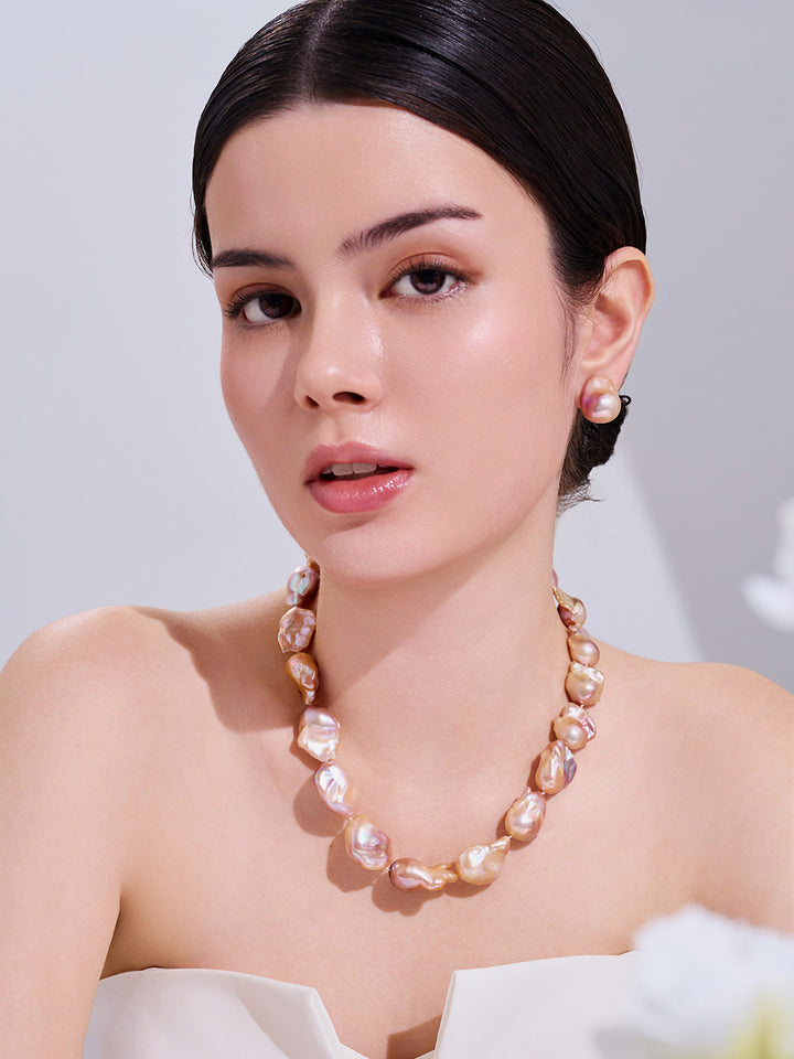 Baroque Pearl Necklace WN00507 | New Yorker