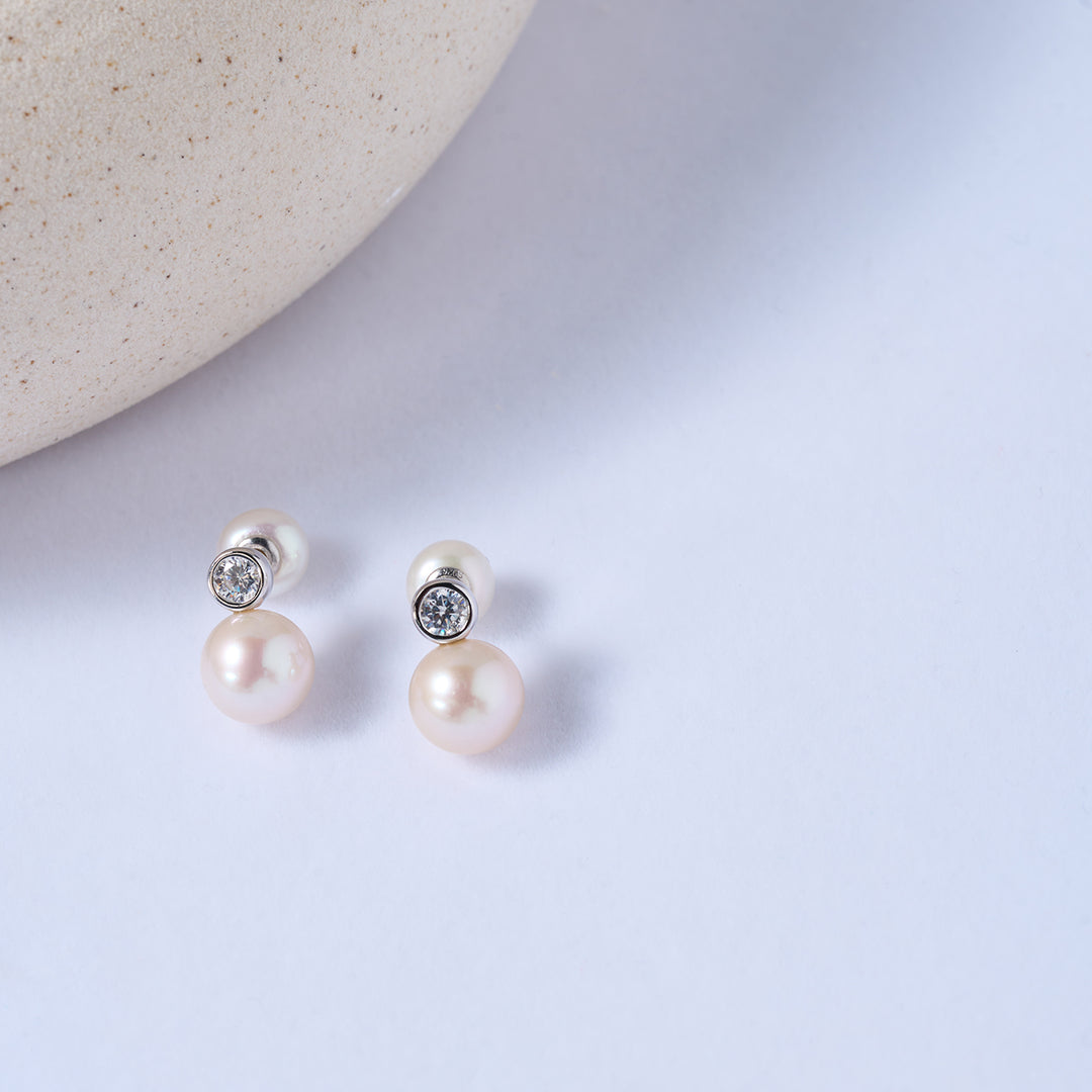 Boucles d'oreilles en perles d'eau douce de qualité supérieure, WE00824| BULLE