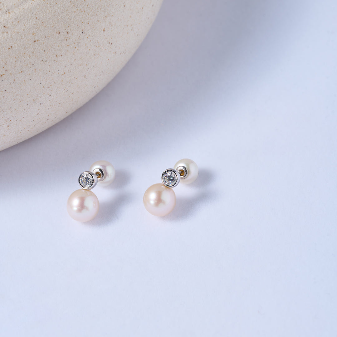 Boucles d'oreilles en perles d'eau douce de qualité supérieure, WE00824| BULLE