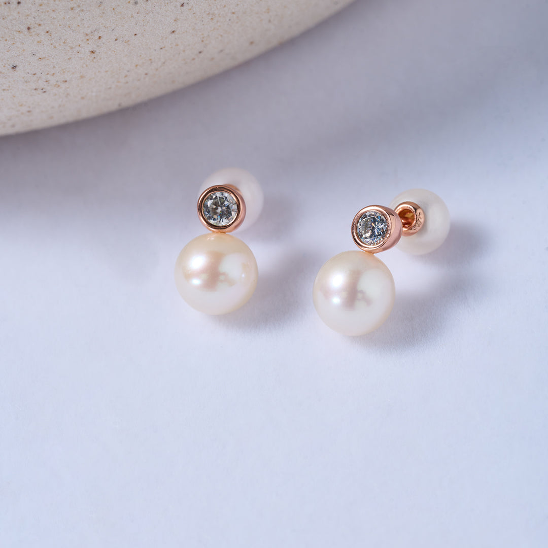 Boucles d'oreilles en perles d'eau douce de qualité supérieure, WE00825| BULLE