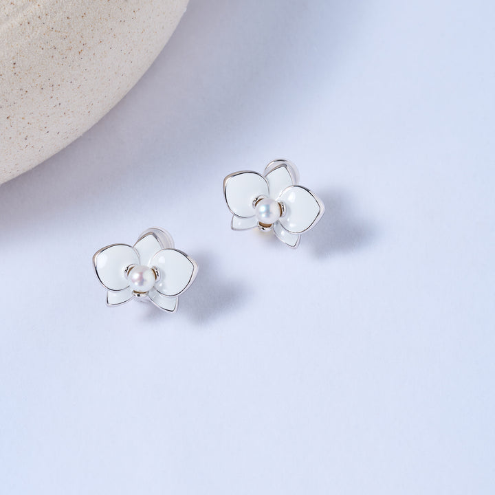 Boucles d'oreilles à clipser en perles d'eau douce de qualité supérieure, WE00831 | ORCHIDÉE