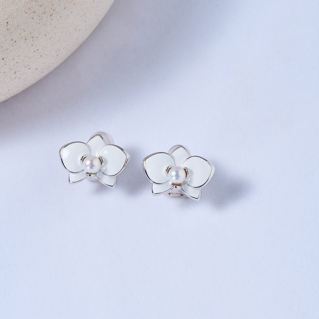 Clip-On Top Grade Freshwater Pearl Earrings WE00831 | ORCHID - PEARLY LUSTRE