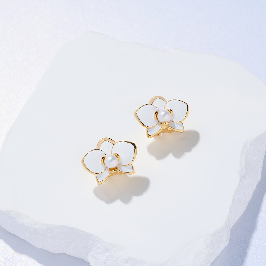 Clip-On Top Grade Freshwater Pearl Earrings WE00832 | ORCHID - PEARLY LUSTRE