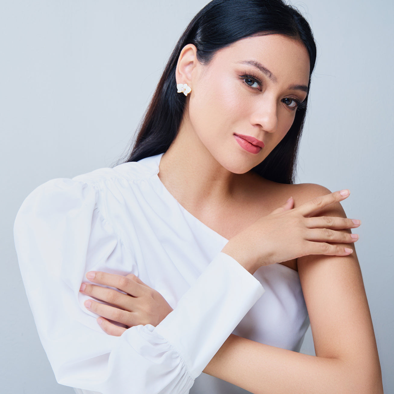 Clip-On Top Grade Freshwater Pearl Earrings WE00832 | ORCHID - PEARLY LUSTRE