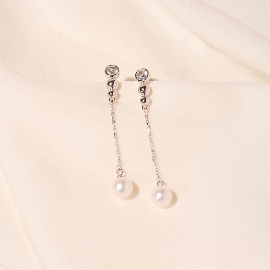 Boucles d'oreilles en perles d'eau douce de qualité supérieure, WE00835| BULLE