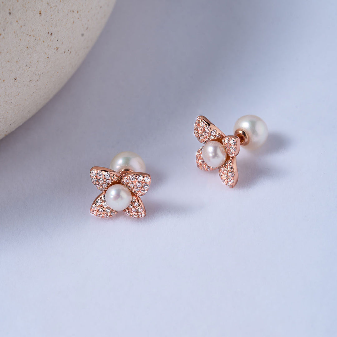 Top Grade Freshwater Pearl Earrings WE00839 | BLOOM - PEARLY LUSTRE