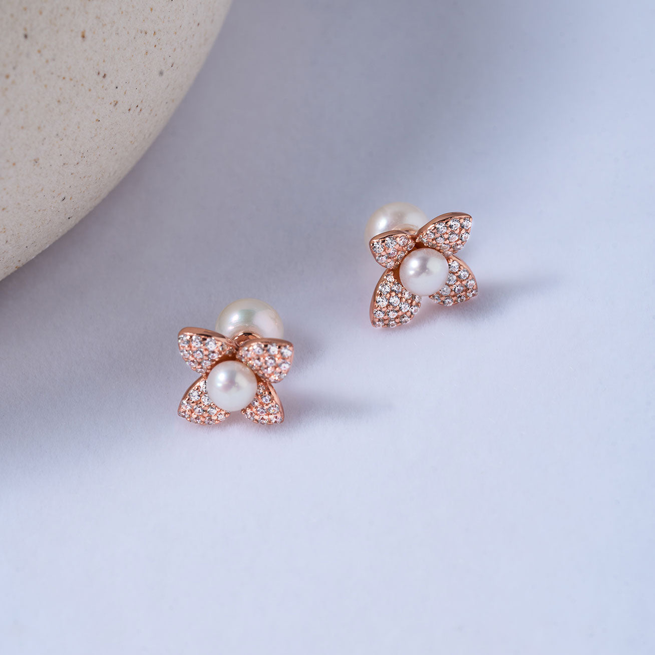 Top Grade Freshwater Pearl Earrings WE00839 | BLOOM - PEARLY LUSTRE
