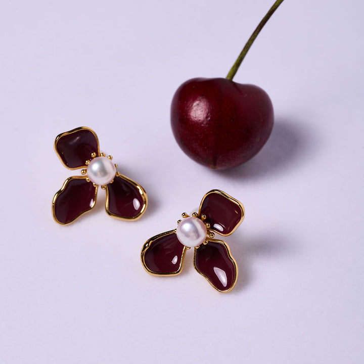 Boucles d'oreilles en perles d'eau douce de qualité supérieure, WE00840 | ORCHIDÉE