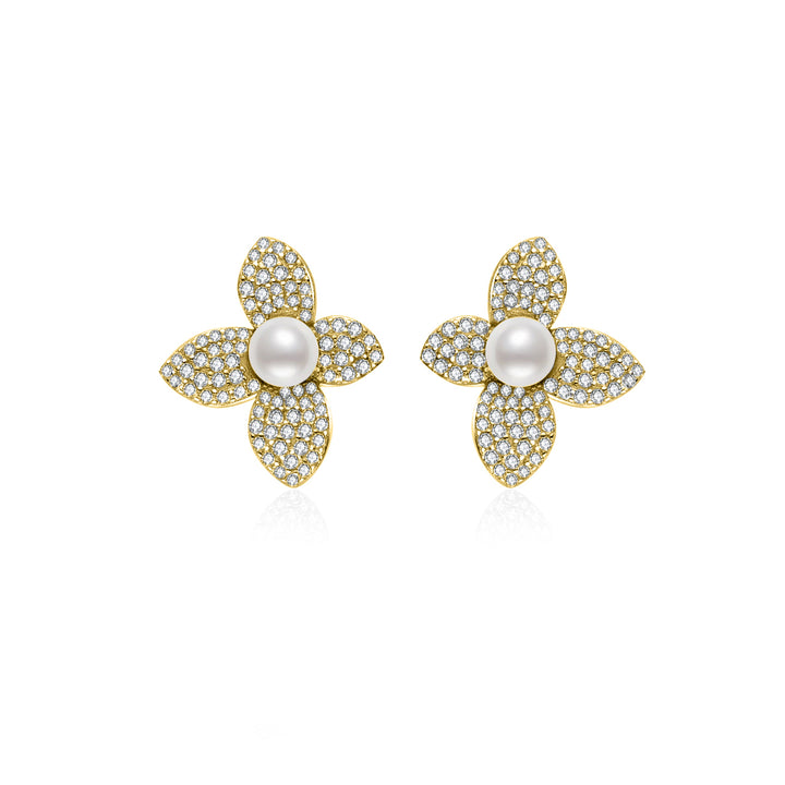 Top Grade Freshwater Pearl Earrings WE00843 | BLOOM - PEARLY LUSTRE