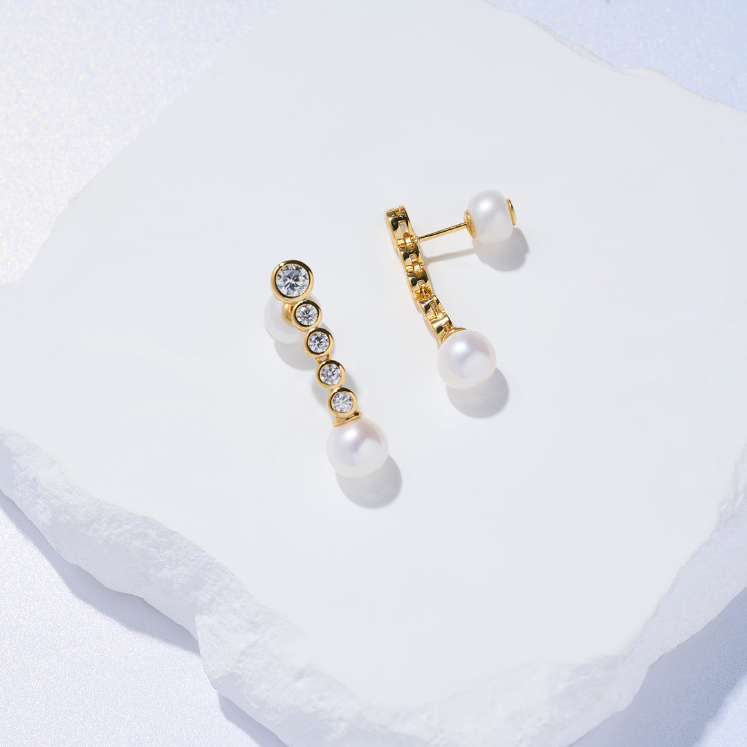 Boucles d'oreilles en perles d'eau douce de qualité supérieure, WE00866| BULLE