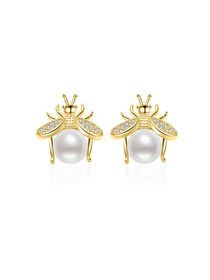 Boucles d'oreilles élégantes en perles d'eau douce WE00868 | ABEILLE-AMOUR