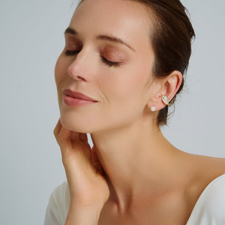 Boucle d'oreille en perle d'eau douce de première qualité WE00873