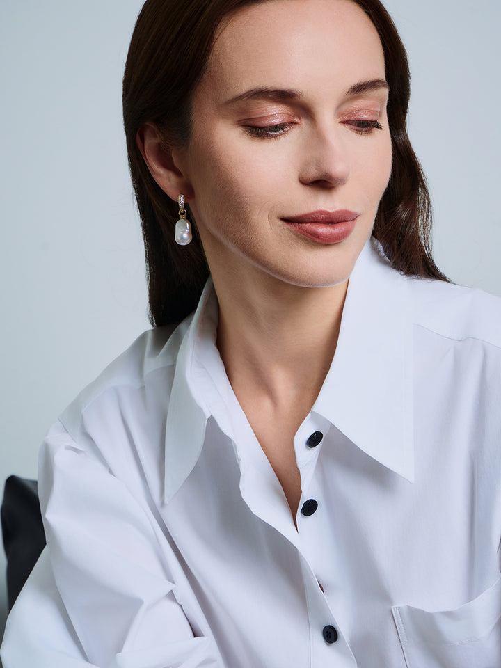Elegant Baroque Pearl Earrings WE00875