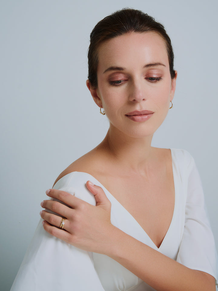 Top-Qualität Süßwasserperlen Duo Ring WR00330 | ROSE