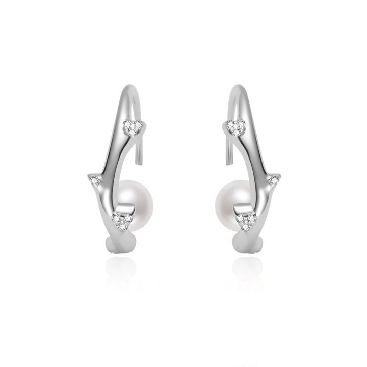 Top Grade Freshwater Pearl Earring WE00884 | ROSE - PEARLY LUSTRE