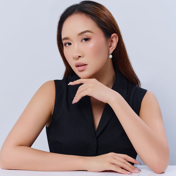 Top Grade Drop Shape Pearl Earrings WE00885 | BEE-LIEVE