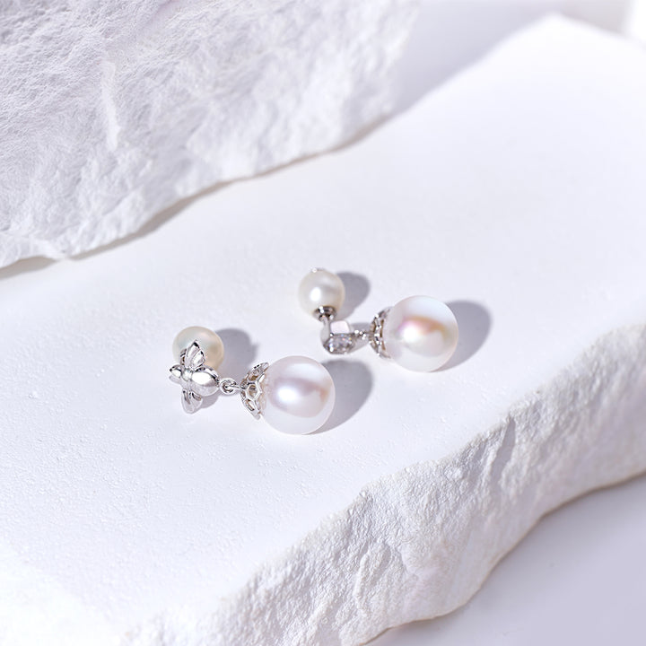 Top Grade Drop Shape Pearl Earrings WE00885 | BEE-LIEVE - PEARLY LUSTRE