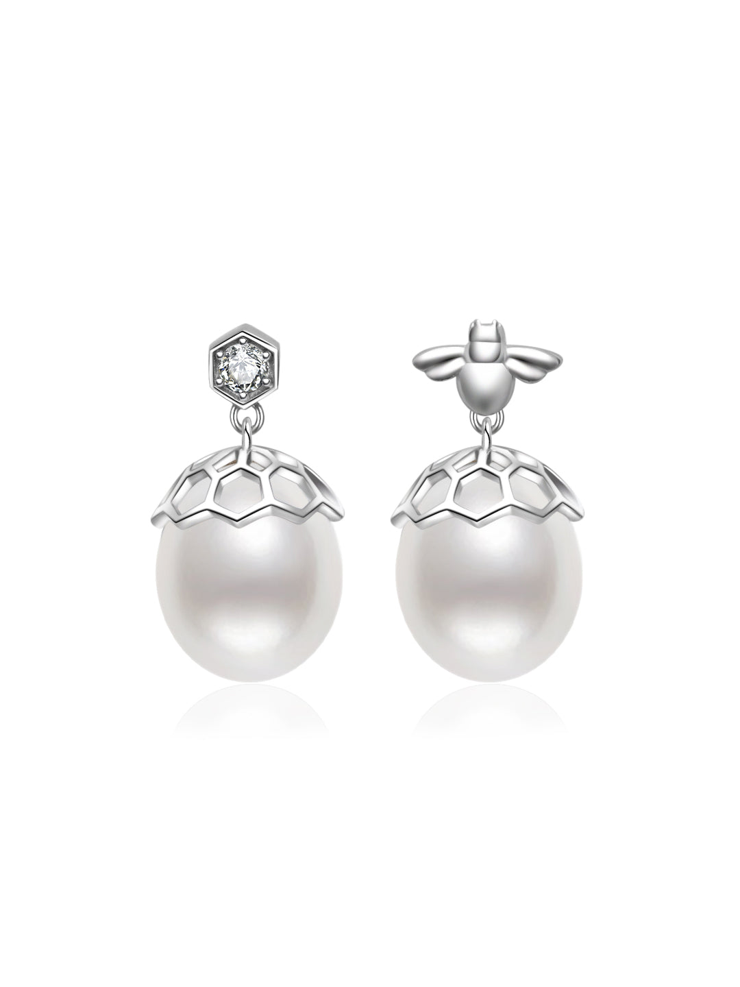 Top Grade Drop Shape Pearl Earrings WE00885 | BEE-LIEVE
