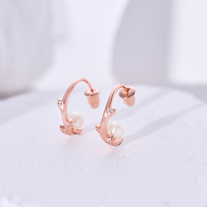 Top Grade Freshwater Pearl Earring WE00888 | ROSE - PEARLY LUSTRE