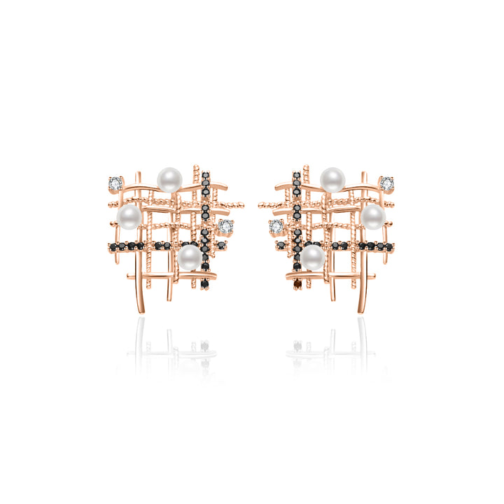 Top Grade Freshwater Pearl Earrings WE00895 | TWEED - PEARLY LUSTRE