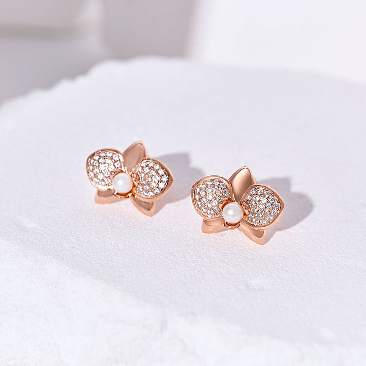 Top Grade Freshwater Pearl Earrings WE00898 | ORCHID - PEARLY LUSTRE