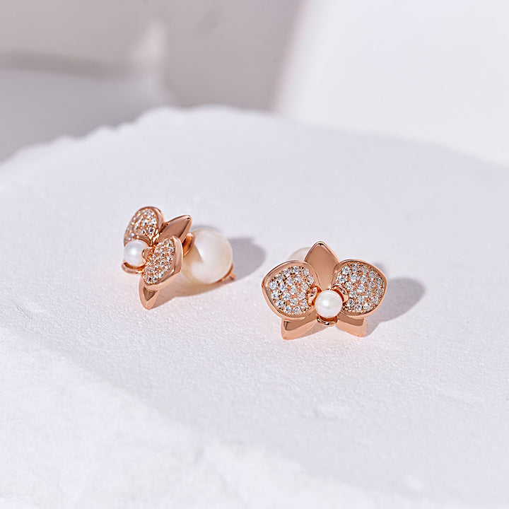 Top Grade Freshwater Pearl Earrings WE00898 | ORCHID - PEARLY LUSTRE