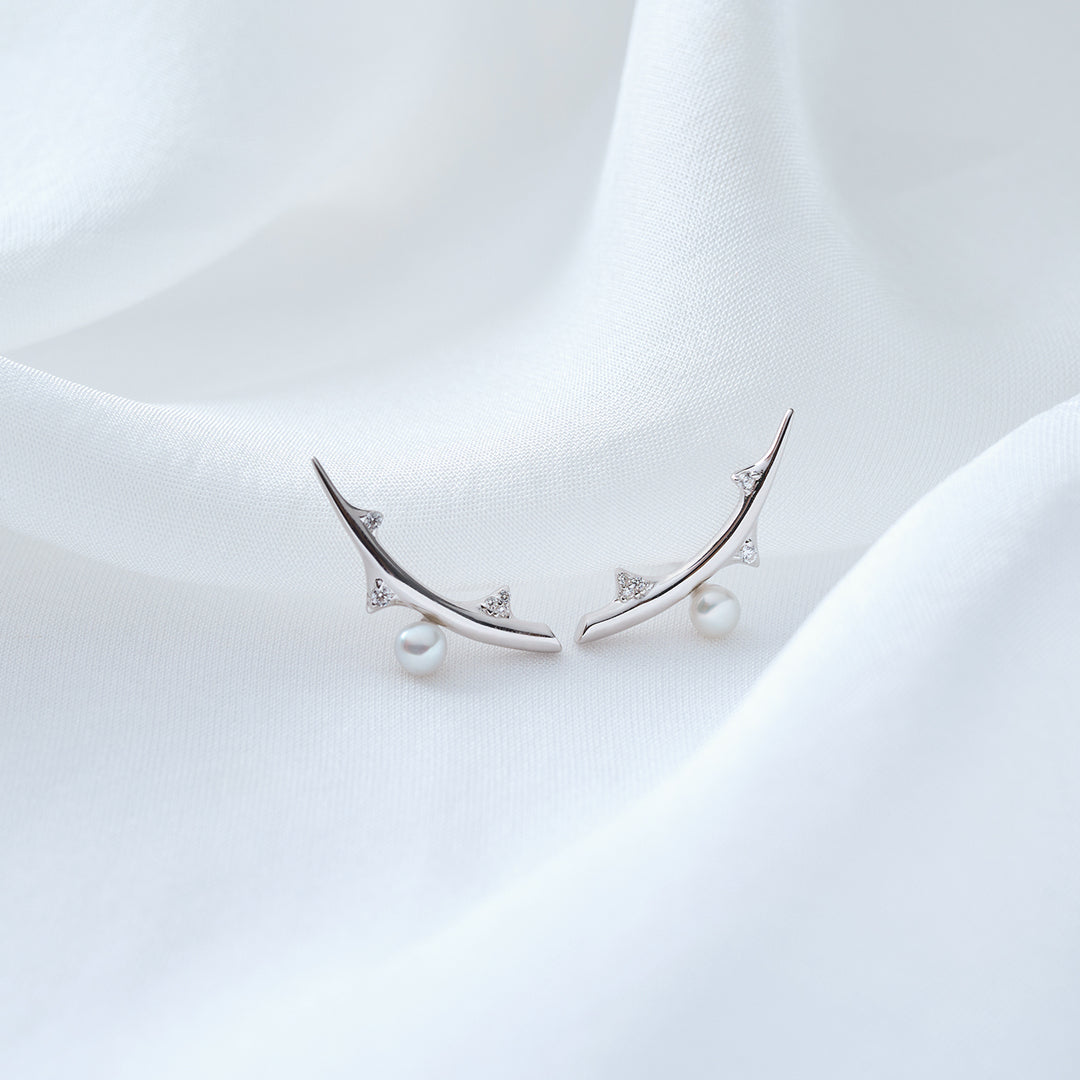 Top Grade Freshwater Pearl Earring WE00903 | ROSE - PEARLY LUSTRE